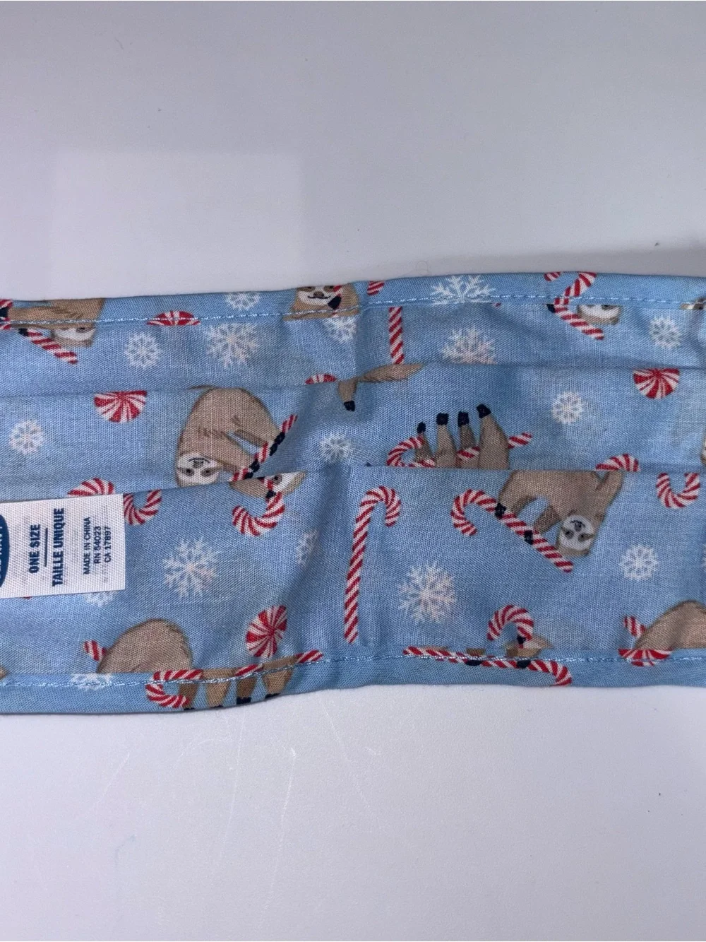 Old Navy NWOT Blue Peppermint Sloth Face Mask